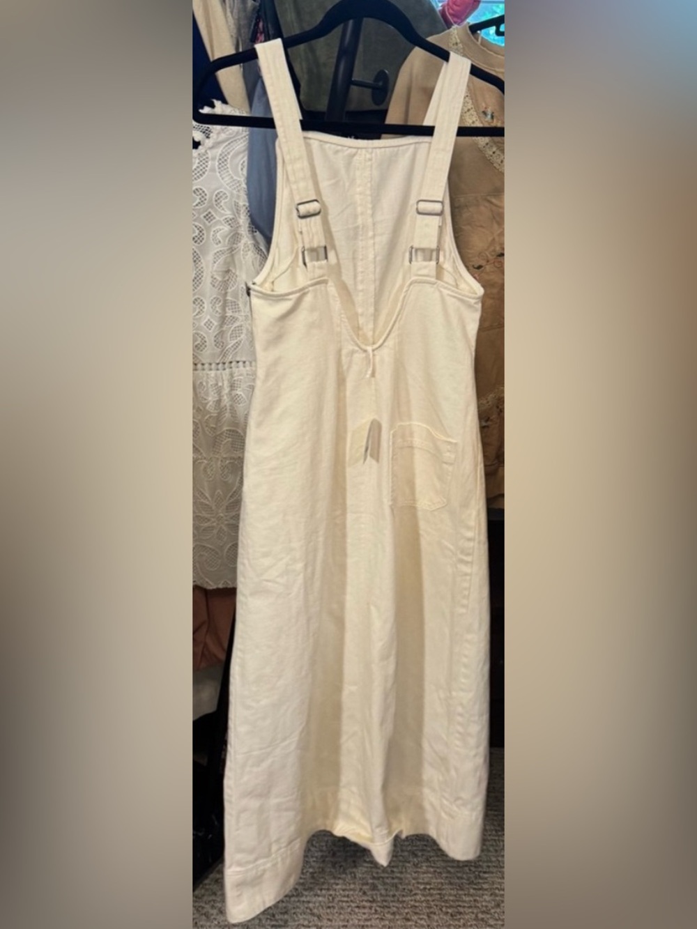 NWT Free People Dex Denim Midi Dress - ecru cream white - XS, Small, Medium - Picture 6 of 6